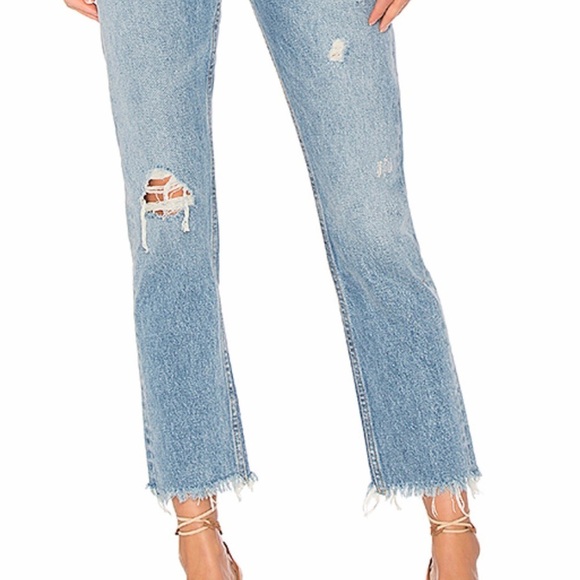 Levi's Orange Tab 505C Cropped Jeans Frayed Hem - Picture 2 of 8